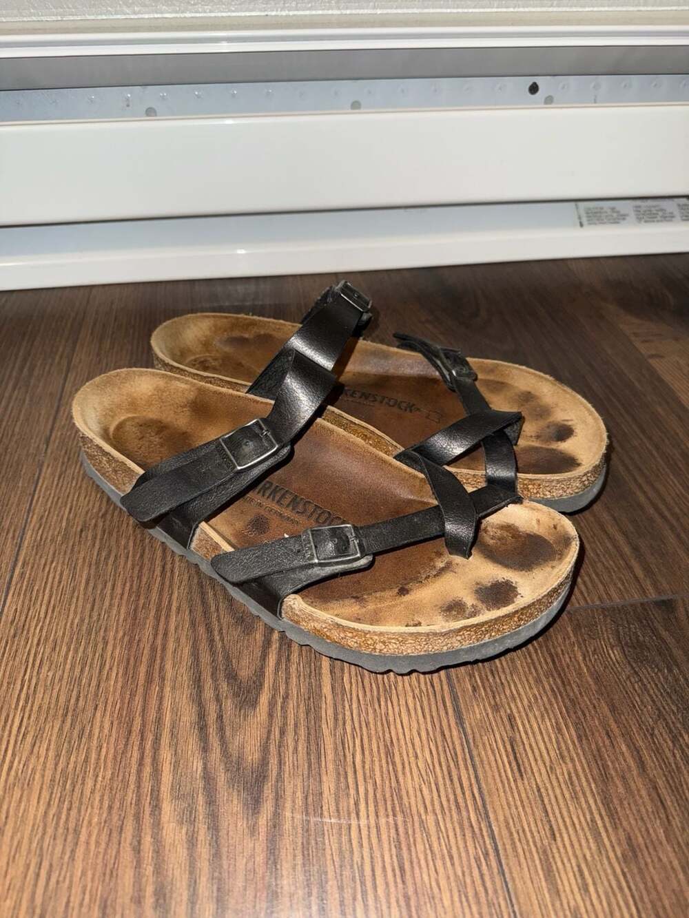 Birkenstock Mayari Black Leather Sandals Size 39